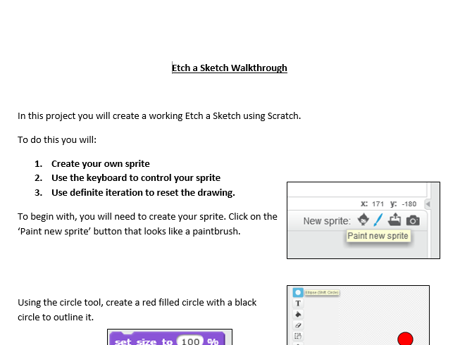 KS2 Scratch Controlling sprites drawing program