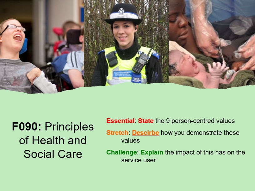 OCR CTEC Health and Social Care - F090 - Person Centred Values