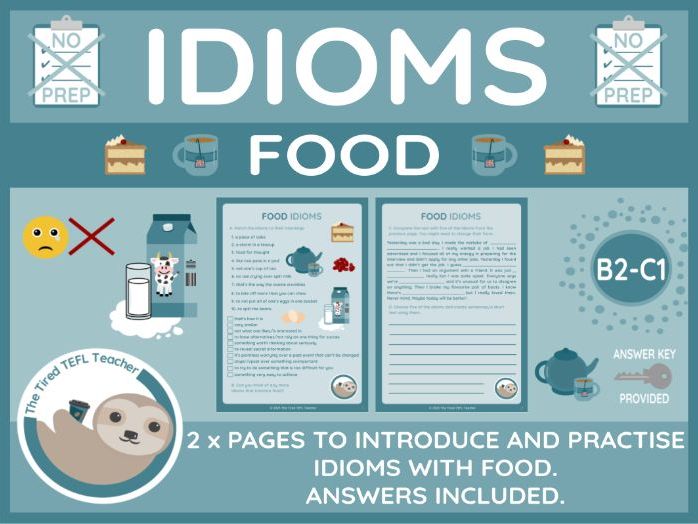 ESL Food Idioms Worksheets