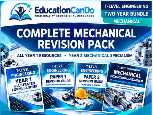 T-Level Engineering Mechanical Two-Year Revision Bundle | Year 1 Core & Year 2 Occupational Specialism