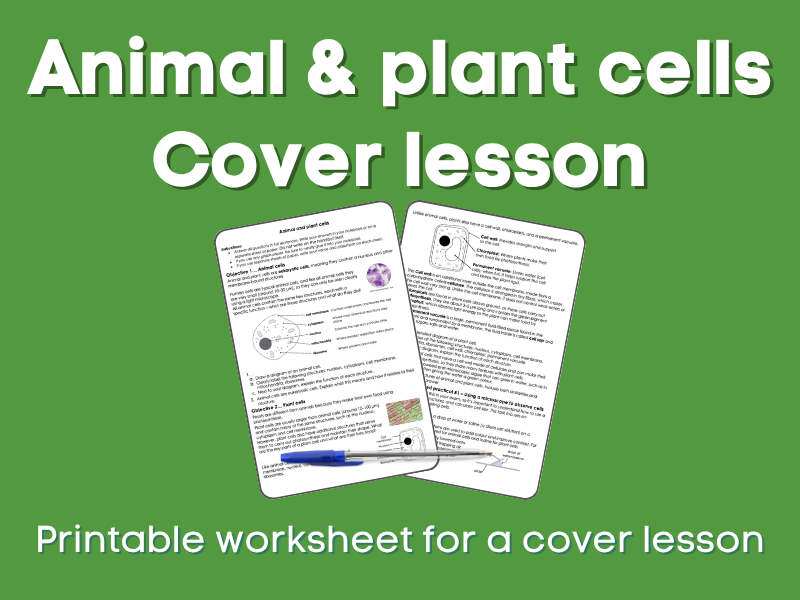 Animal and plant cells Cover lesson