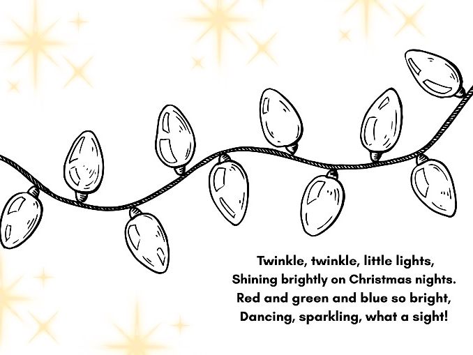 Christmas Lights Painting & Colouring Poem Sheet