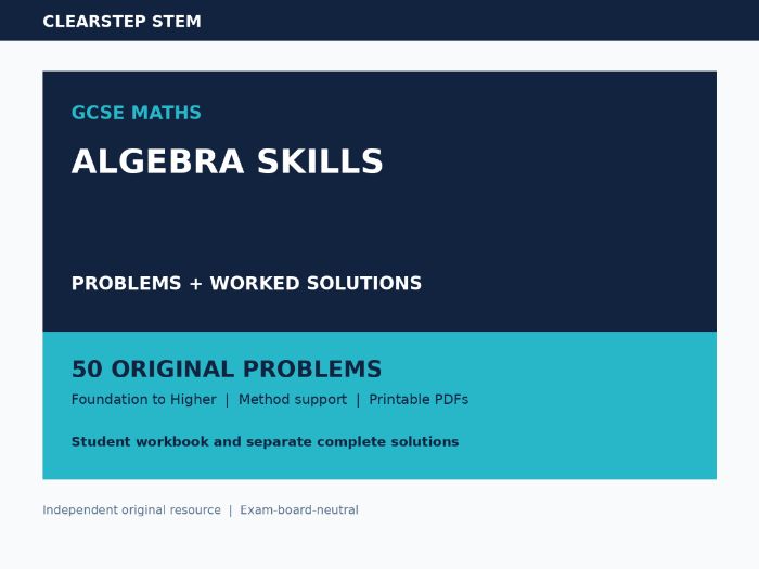 GCSE Algebra Manipulation Worked Solutions