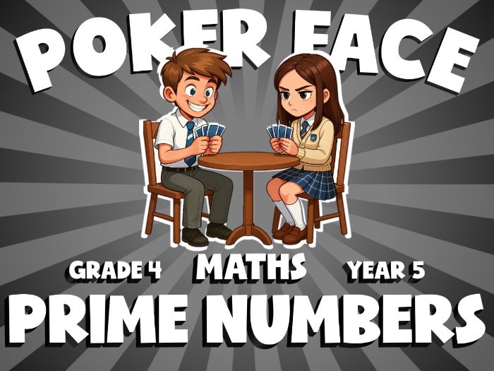 Prime Numbers POKER FACE Maths Game | No-Prep Year 5 Review Activity
