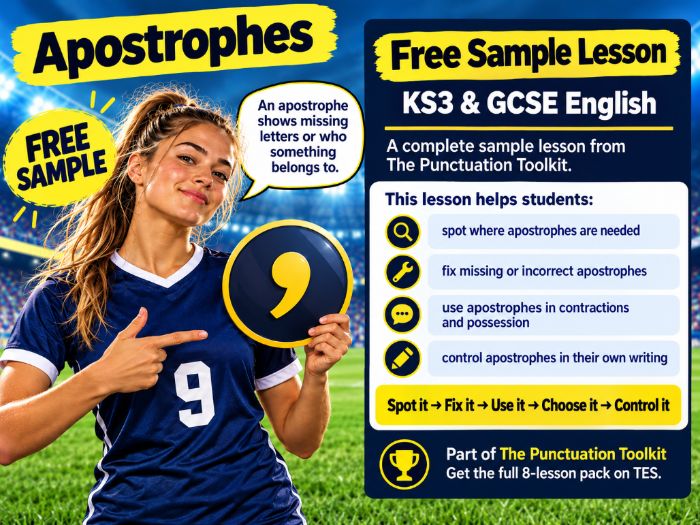 Apostrophes: Free Sample Lesson | KS3 & GCSE English | Punctuation Toolkit