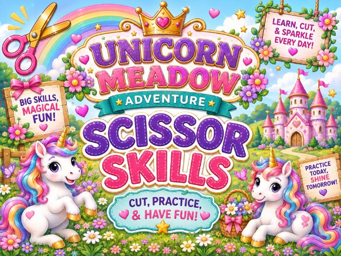 Unicorn Scissor Skills Worksheets | Cutting Practice & Fine Motor Activities | Preschool–1st Grade