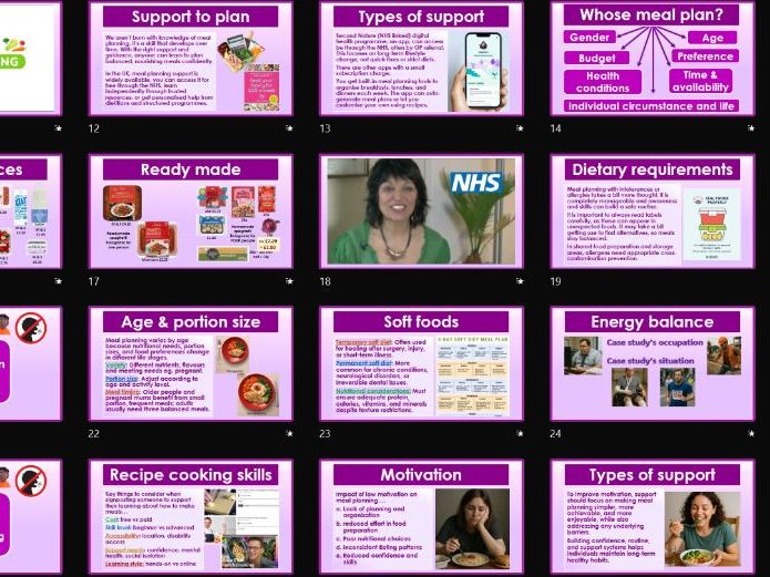 AAQ OCR Cambridge Health & Social Care F097 Topic Area 3 Meal planning