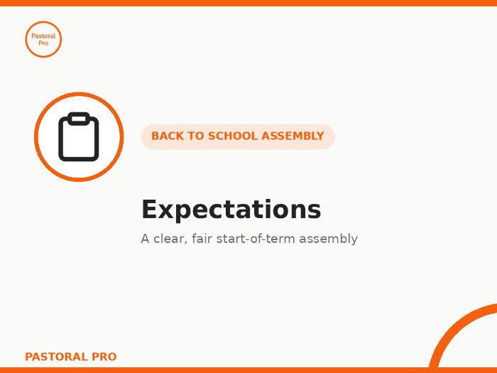 Expectations Assembly — Back to School / New Term PowerPoint (Secondary)