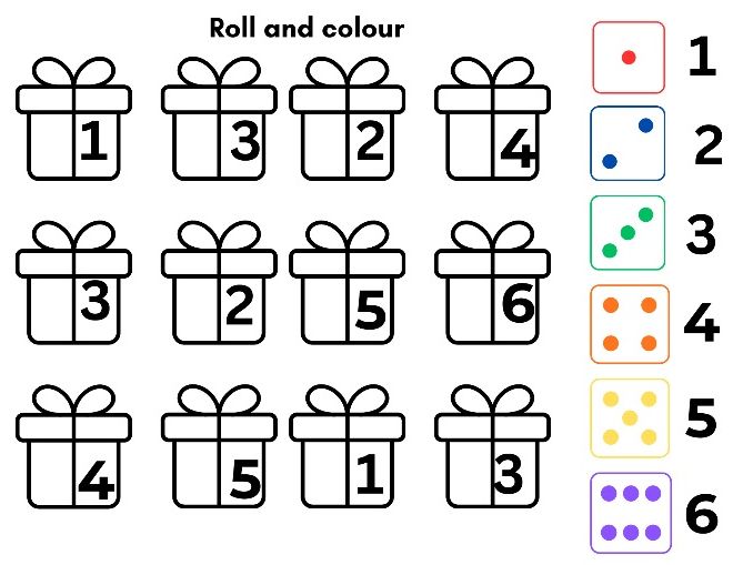 Roll & Colour the Present – 2 Differentiated Sheets
