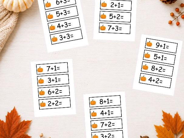 Autumn Addition Sum Cards