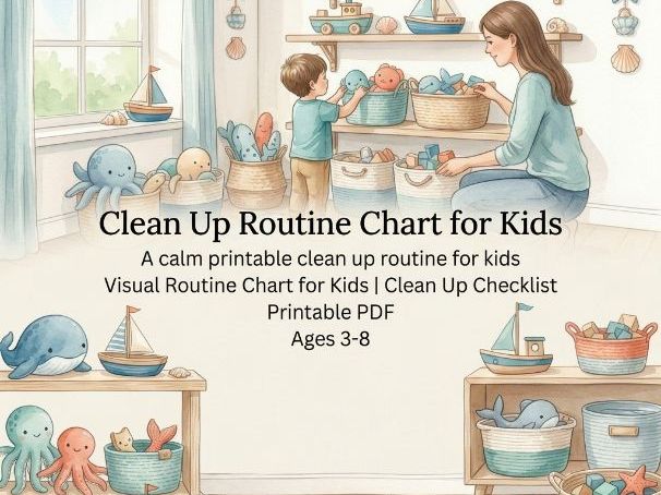 Clean Up Routine Chart for Kids