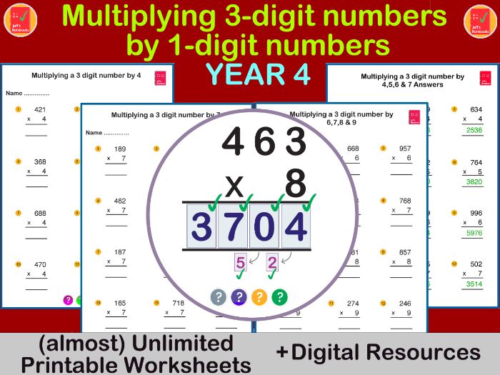 Multiply 3-Digit Numbers by 1-Digit: Formal  Method: KS2  Year 4