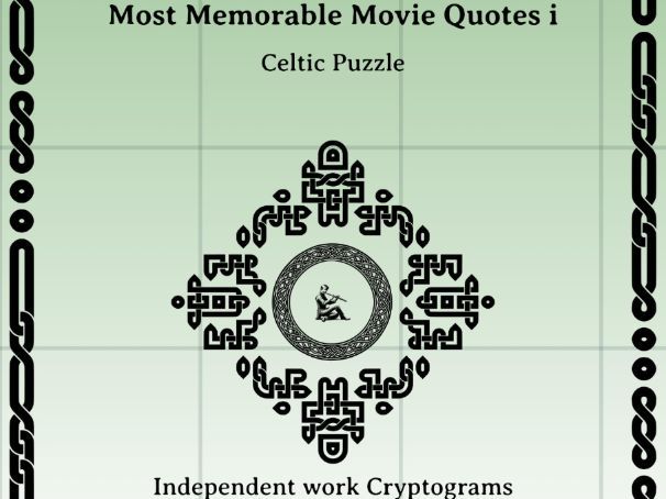 Most Memorable Movie Quotes  i - Independent work Cryptogram Puzzles for ELA