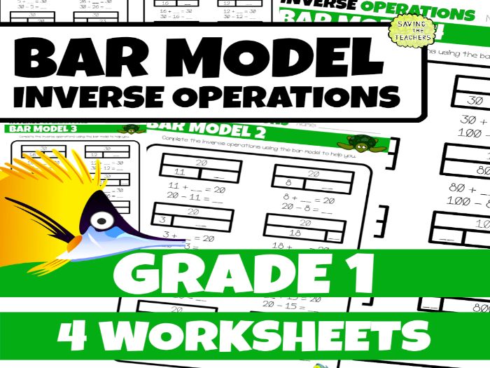 Inverse Operations Bar Model Worksheets Year 1 And 2 Teaching Resources