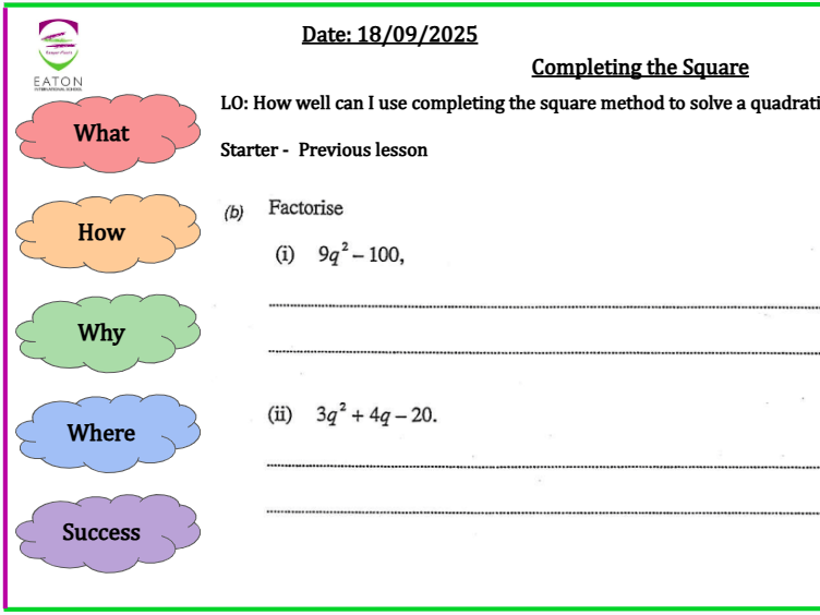Completing the Square to Solve Quadratics