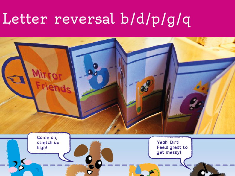 Letter reversal b / d / p / g / q visual aids