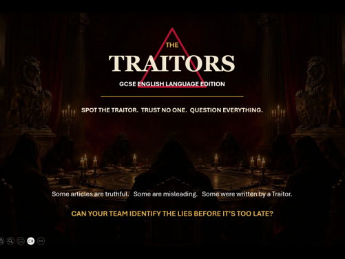 The Traitors GCSE English Language Game | Fake News | Bias | Persuasive Techniques | Interactive Pow