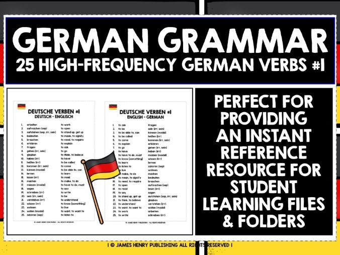 GERMAN VERBS REFERENCE LIST #1