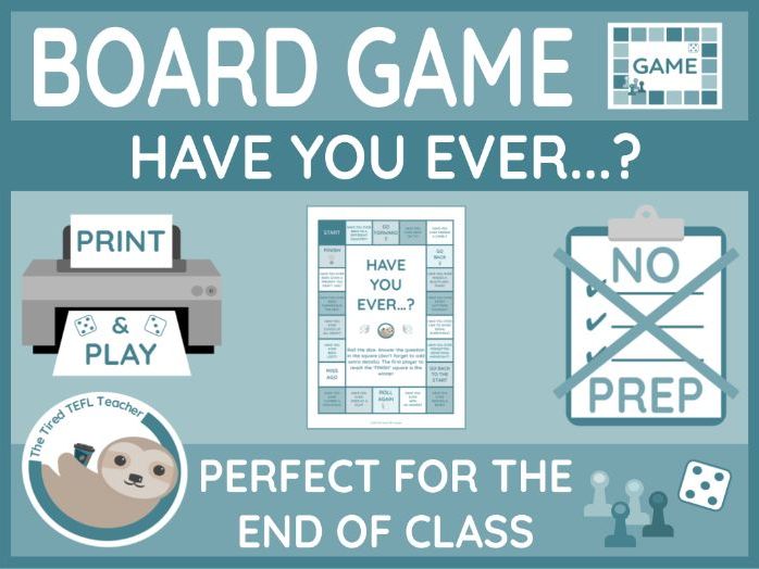 ESL Have You Ever...? Board Game