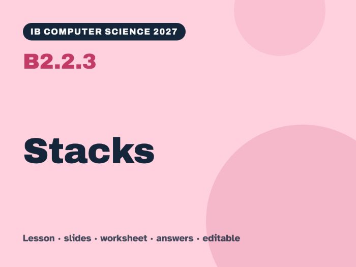 IB Computer Science 2027 – B2.2.3 Stacks – Lesson & Worksheet