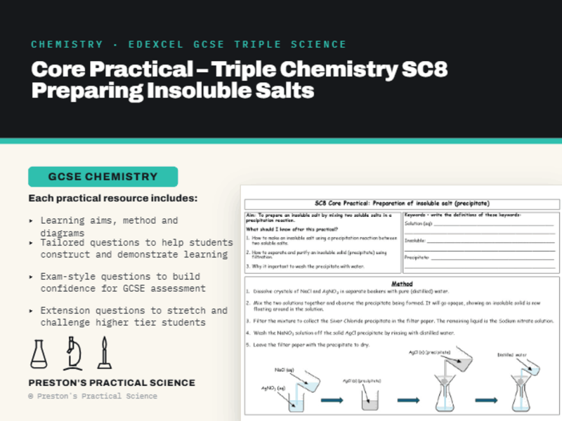 Insoluble Salts: Edexcel GCSE Chemistry Core Practical SC8