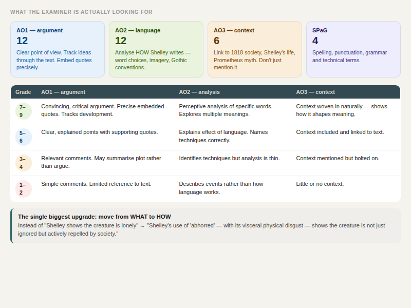 Frankenstein AQA GCSE | Quotes, Themes, Flashcards, Essay Planner | Revision Guide