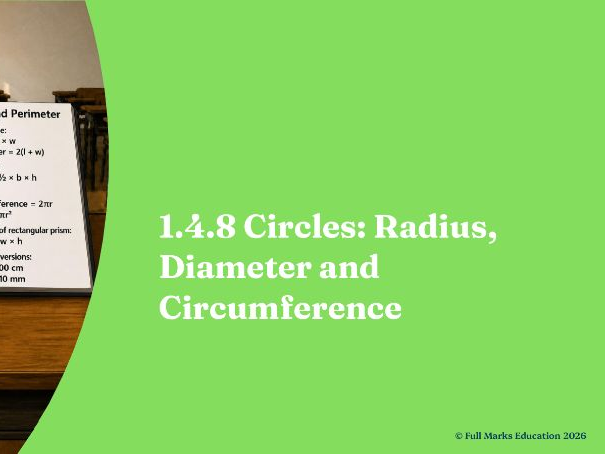 IB Maths MYP Year 1, Unit 4 - 1.4.8 Circles: Radius, Diameter and Circumference