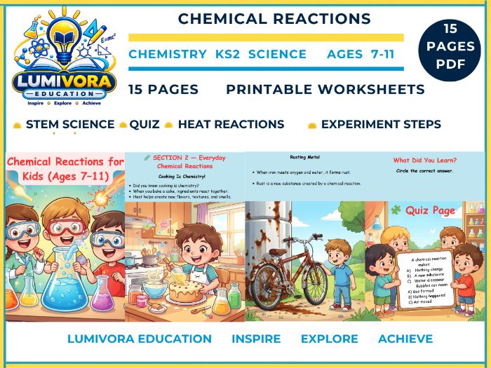 Chemical Reactions for Kids | STEM Science Lesson with Experiments & Activities (Ages 7–11, KS2)
