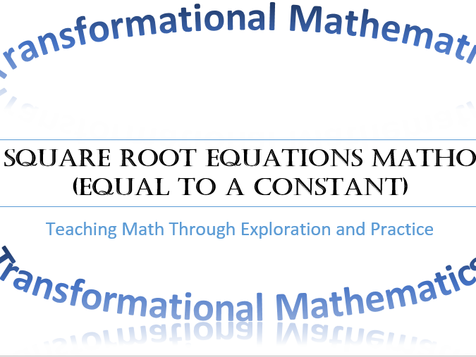 Solve Square Root Equations MATHO