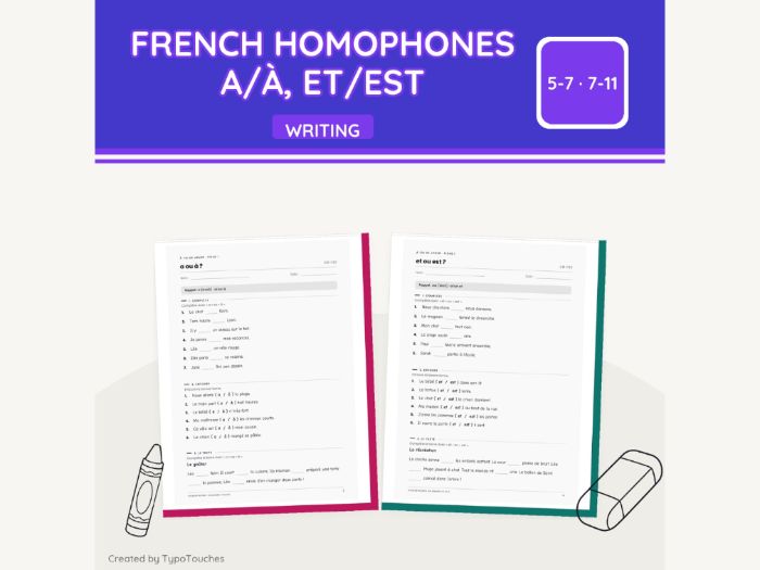 French Homophones a/à, et/est | 18 pp