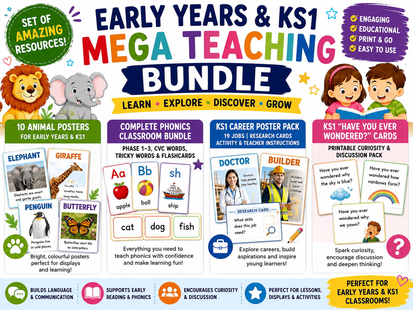Early Years & KS1 Mega Teaching Bundle – Posters, Phonics, Careers & Curiosity Activities