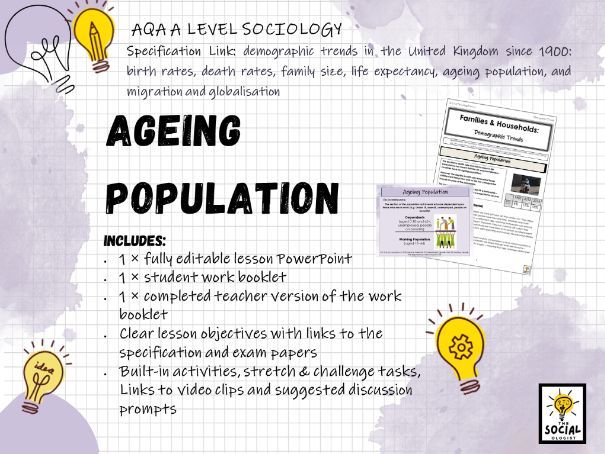 AQA A level Sociology - Families & Households - Ageing Population