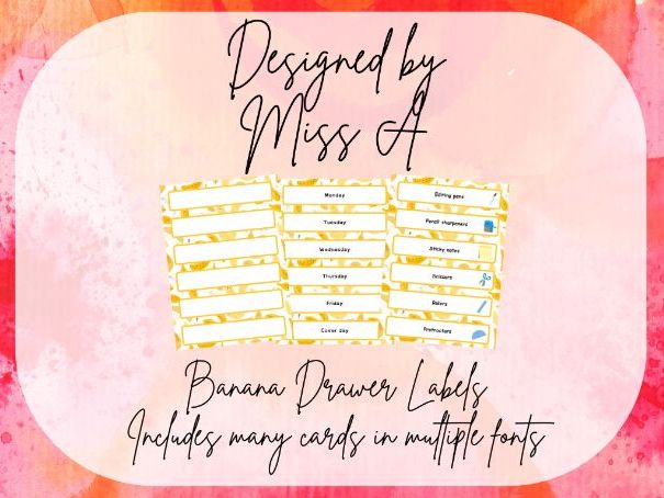 Banana Fruit Drawer Labels