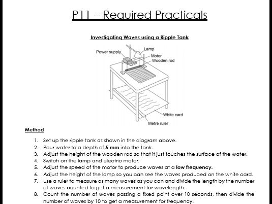 Investigating Waves Practicals Worksheet (ANS provided)