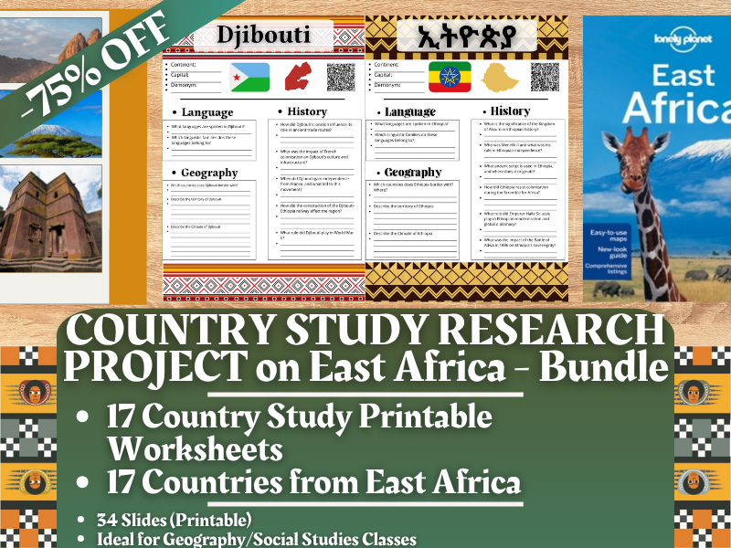 Country Study Research Project - East Africa - Social Studies Report - Bundle