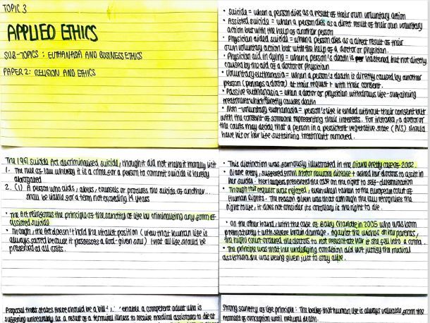 A/A* A-Level RS: Euthanasia