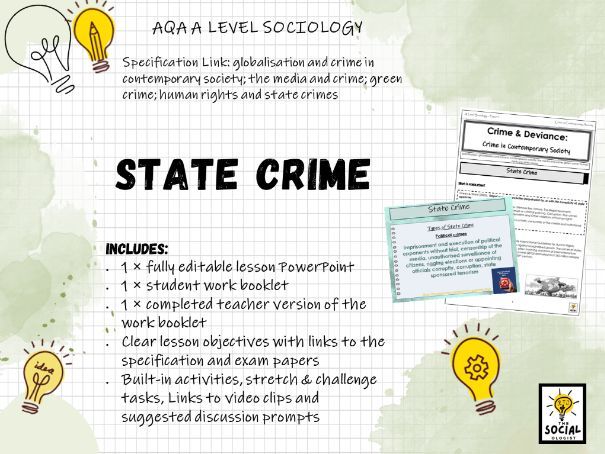 AQA A level Sociology - Crime and Deviance - State Crime