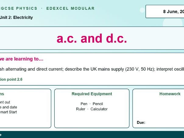 IGCSE Physics: AC and DC Electricity | Edexcel Modular | Unit 2 | L10