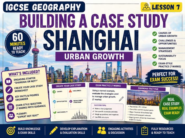 IGCSE Geography - Topic 7 - Case Study Creation on Shanghai (First exam 2027)