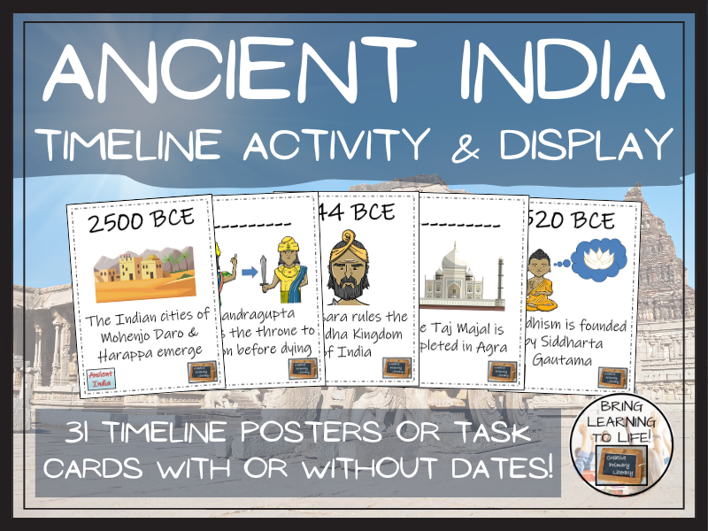 Ancient India Timeline Display Research and Sorting Activity