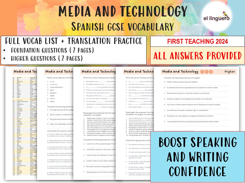 GCSE Spanish Revision: Media and Technology
