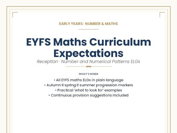 EYFS Maths Curriculum Expectations