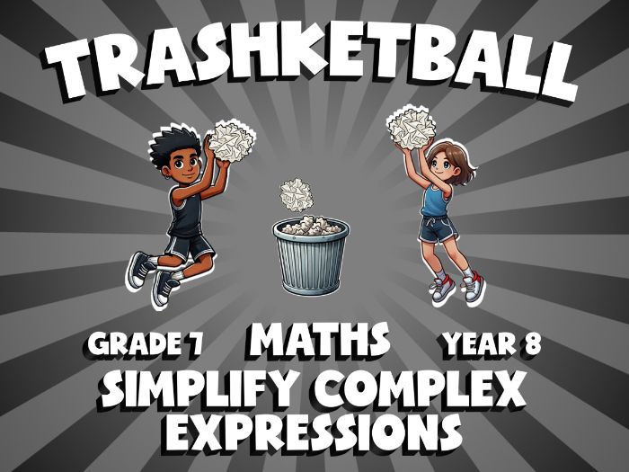 Simplify Complex Expressions TRASHKETBALL Maths Game | No-Prep Year 8 Review Activity