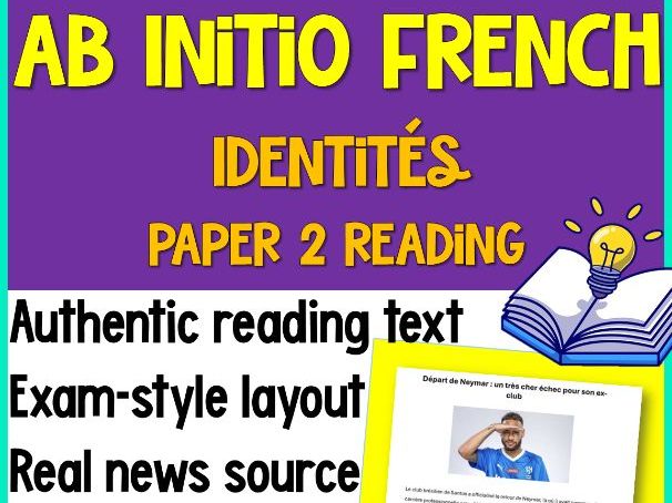 *FREEBIE* IB French Ab Initio Reading | Identities | Football | Sport | Neymar