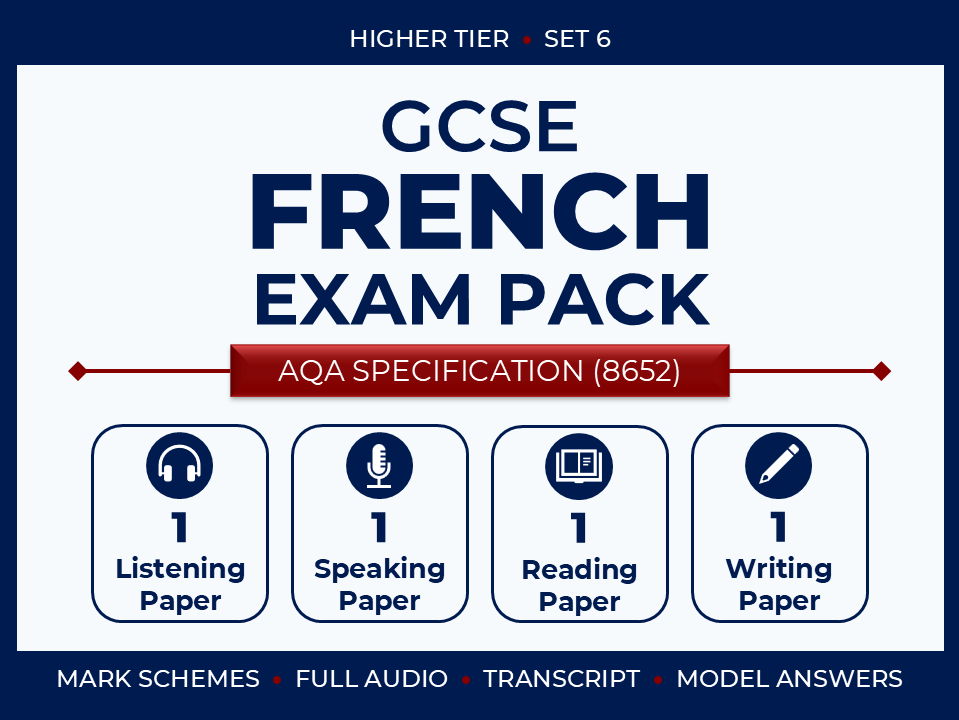AQA GCSE French (2026) – Higher Exam Pack (Set 6)