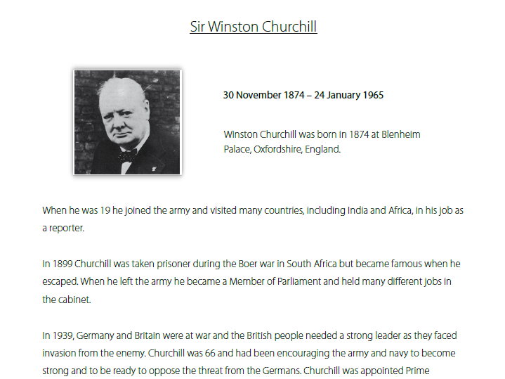 Comprehension - Sir Winston Churchill