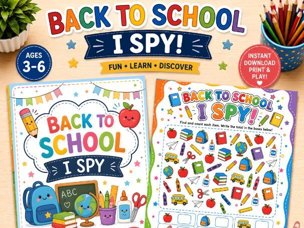Back to School I Spy Counting Activity | EYFS & KS1