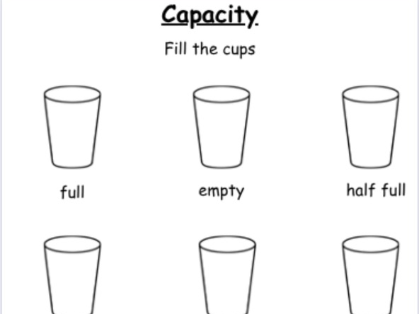 Key Stage 1 Capacity worksheet
