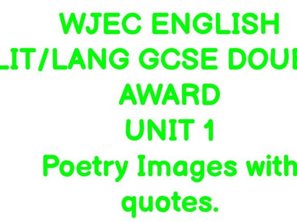 Wales WJEC Poetry display poster quotes.
