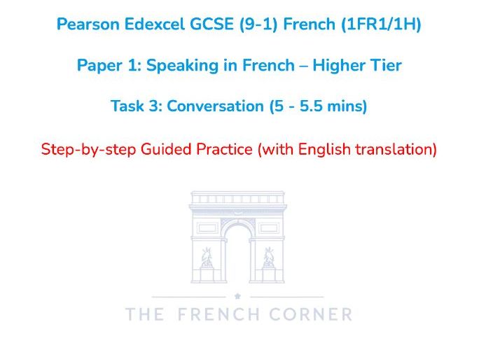 Pearson Edexcel GCSE French (1FR1/1H) – Speaking Task 3: Conversation – Higher Tier 2026 onwards